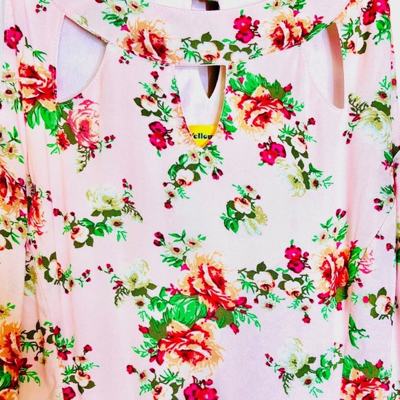 Modcloth Yellow star Vintage Style Floral Dress in Pink (L) New Without Tags - Picture 7 of 8